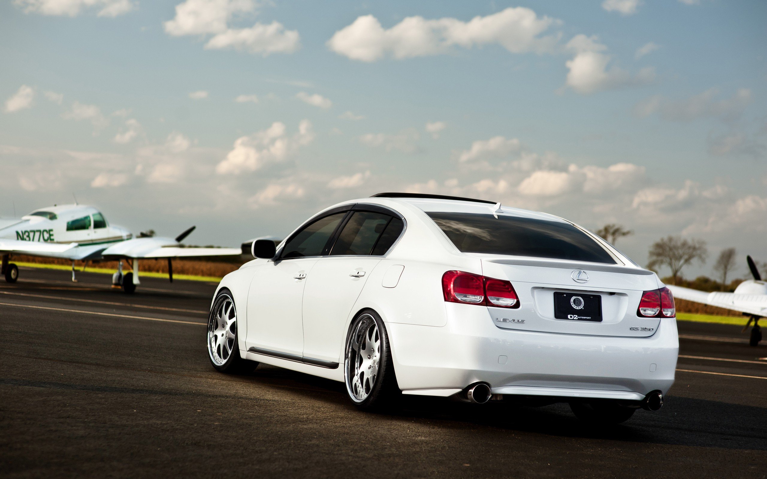 clouds, White, Back, Cars, Lexus, Runway, Planes, Vehicles, Supercars, Tuning, Wheels, Racing, Sports, Cars, Luxury, Sport, Cars, Speed, Automobiles Wallpaper