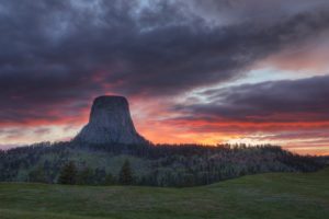 sunset, Tower, Devil, Wyoming