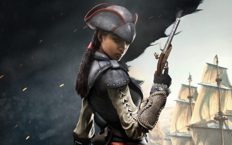 , Assassins, Creed, 4, Black, Flag, Game, Aveline HD Wallpaper Desktop Background