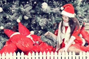 women, Winter, Christmas, Tree