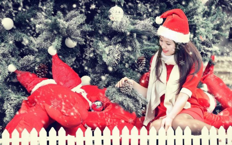 women, Winter, Christmas, Tree HD Wallpaper Desktop Background