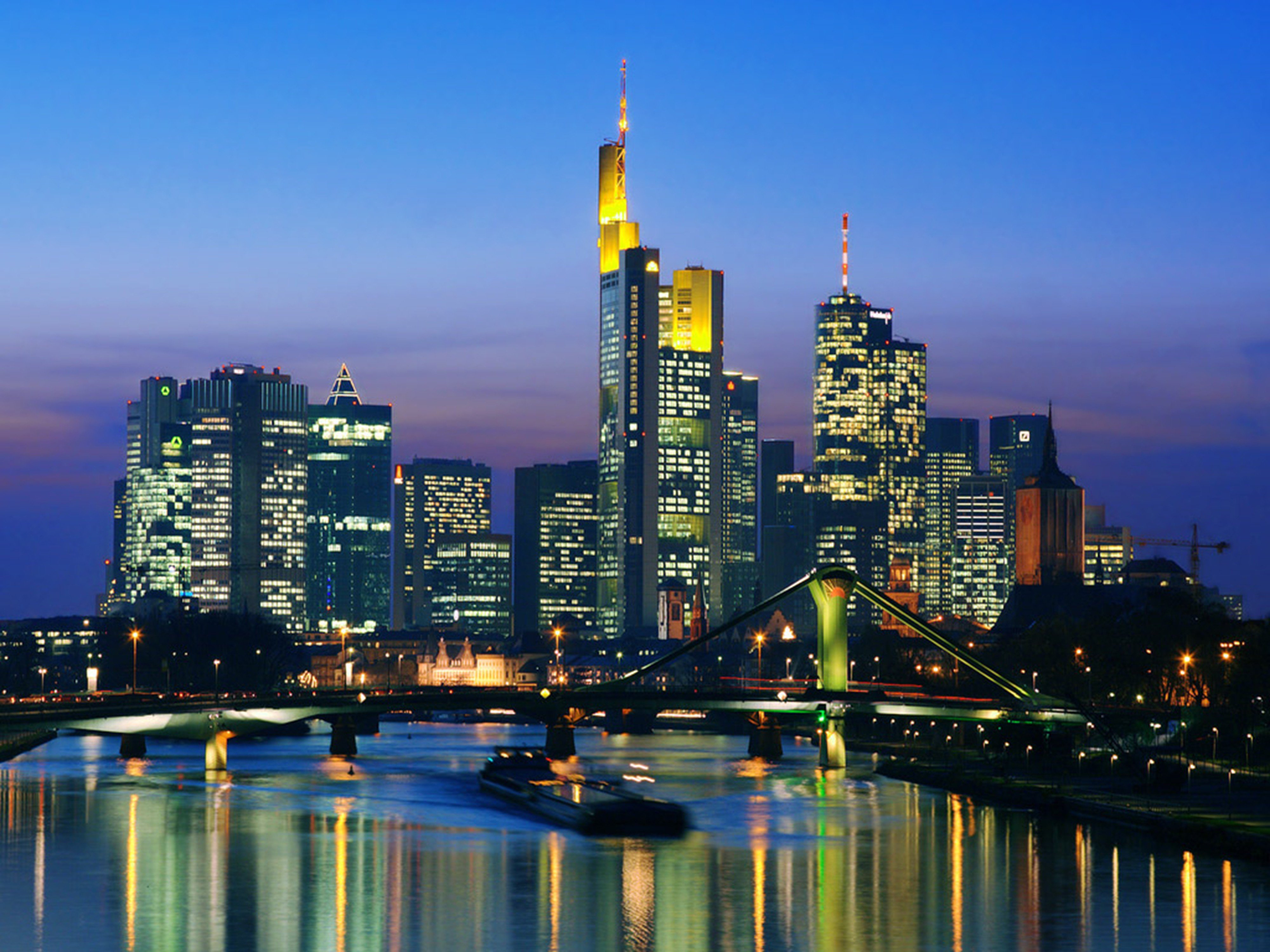 skyline, Night, Frankfurt, Germany, Cityscape, City, 4000x3000, Building Wallpaper