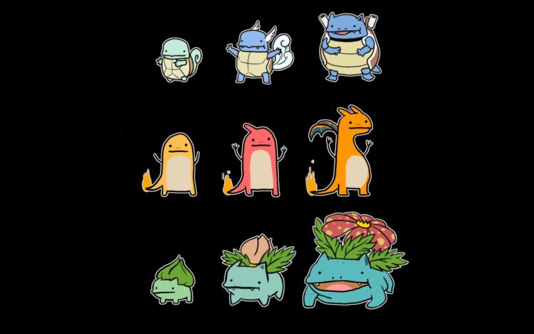 pokemon, Bulbasaur, Venusaur, Ivysaur, Wartortle, Charmeleon, Squirtle, Blastoise, Charizard, Charmander HD Wallpaper Desktop Background