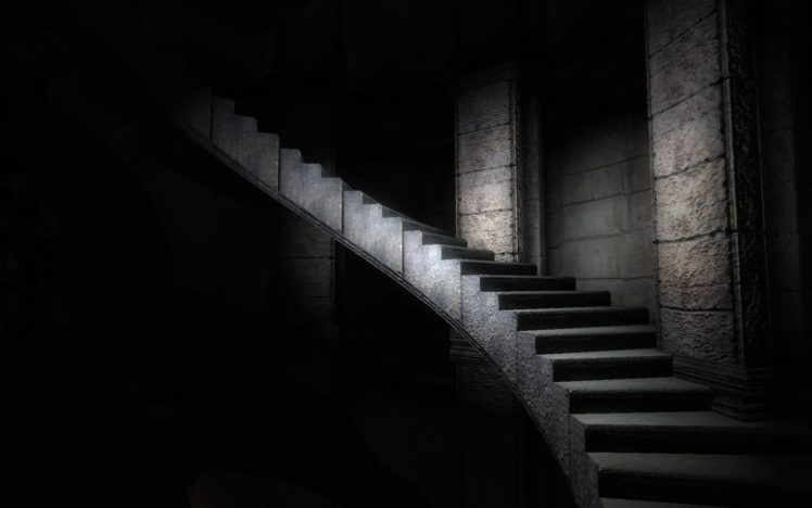 stairways, Monochrome HD Wallpaper Desktop Background