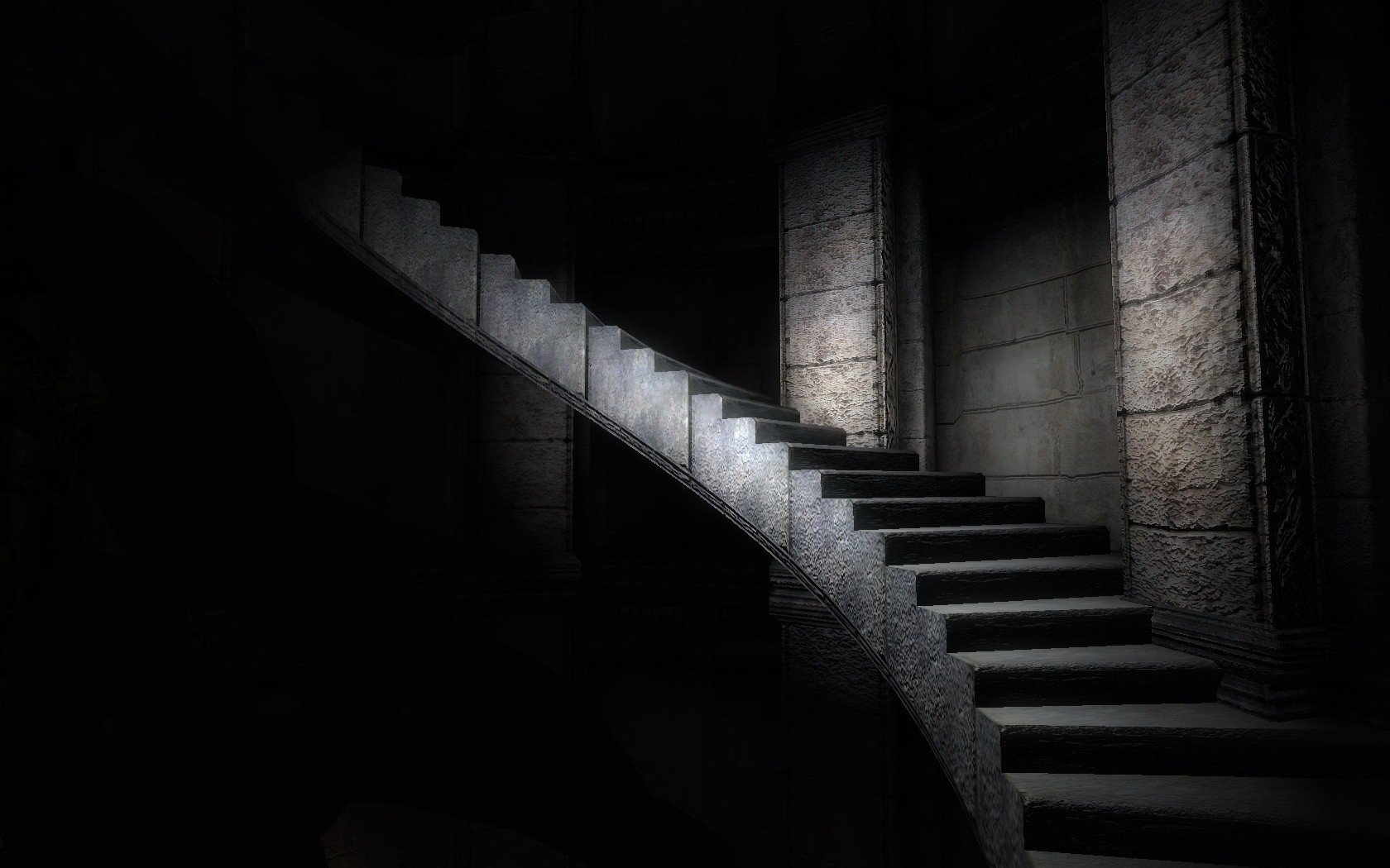 stairways, Monochrome Wallpaper