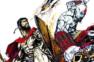 fight, God, Of, War, Kratos, Leonydus