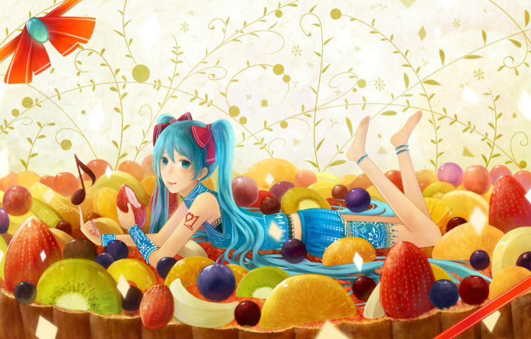 vocaloid, Girls, Fruit HD Wallpaper Desktop Background
