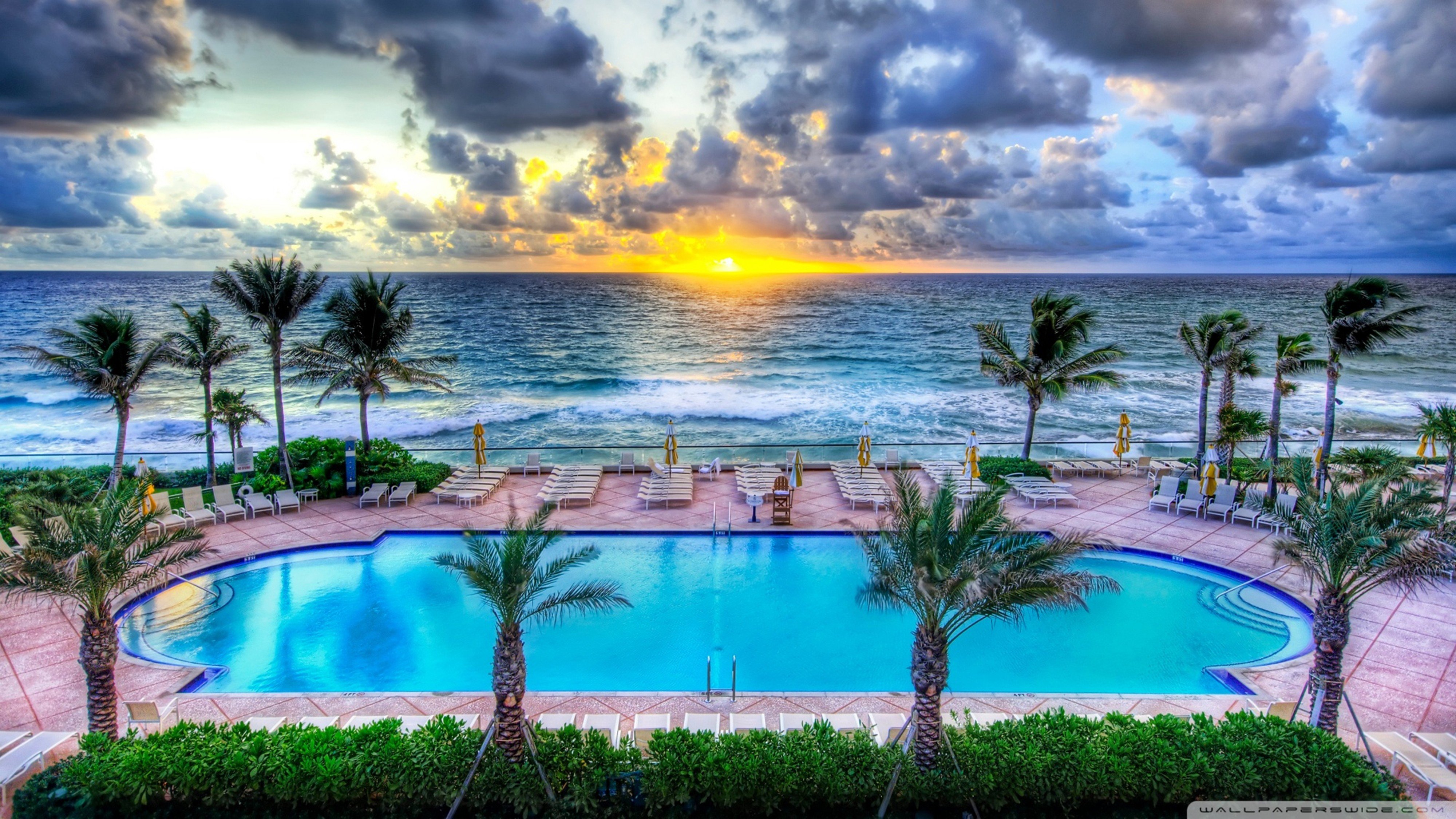 beach, Sunset, Landscape, Florida, 4000x2250 Wallpaper