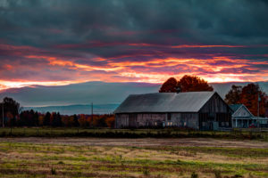 nature, Landscapes, Houses, Barn, Farm, Rustic, Fields, Trees, Autumn, Fall, Sunset, Sunrise, Sky, Clouds