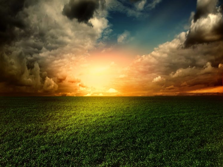 fields, Scenery, Sunrises, And, Sunsets, Sky, Clouds HD Wallpaper Desktop Background