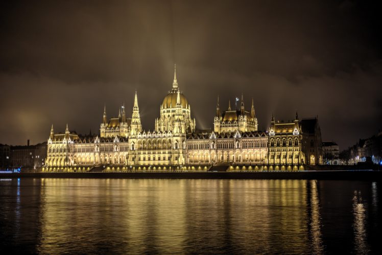 hungary, Houses, Rivers, Parlament, Budapest, Night, Cities HD Wallpaper Desktop Background