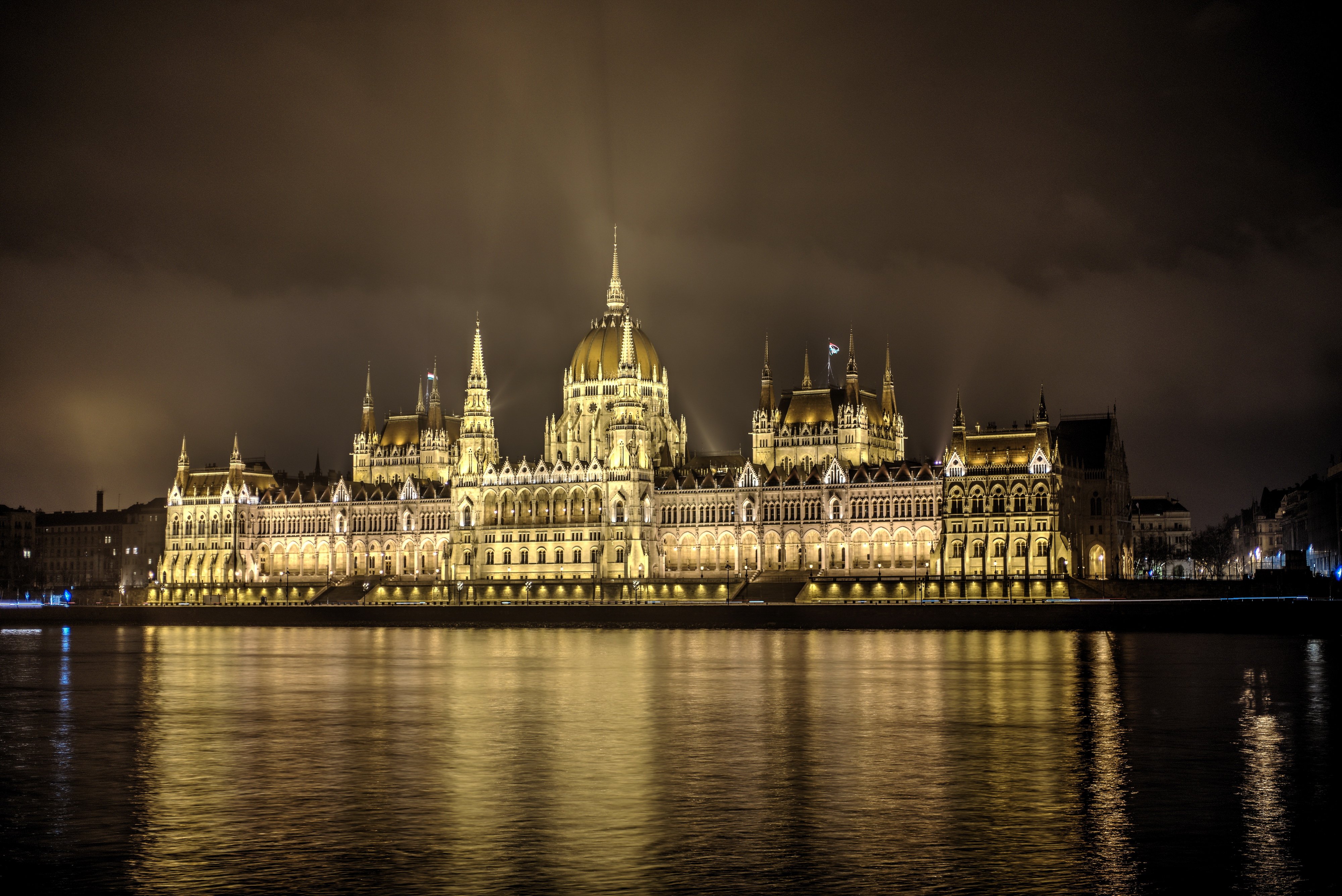 hungary, Houses, Rivers, Parlament, Budapest, Night, Cities Wallpaper
