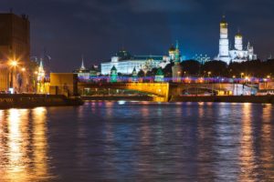 russia, Moscow, Rivers, Houses, Night, Cities