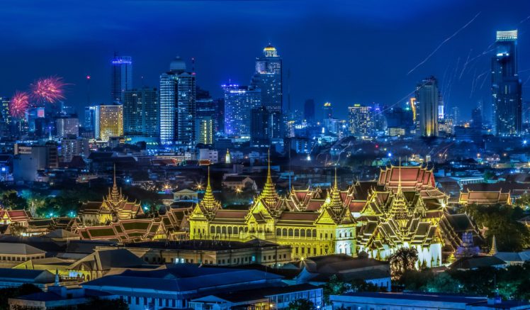 thailand, Skyscrapers, Bangkok, Megapolis, Night, Cities HD Wallpaper Desktop Background