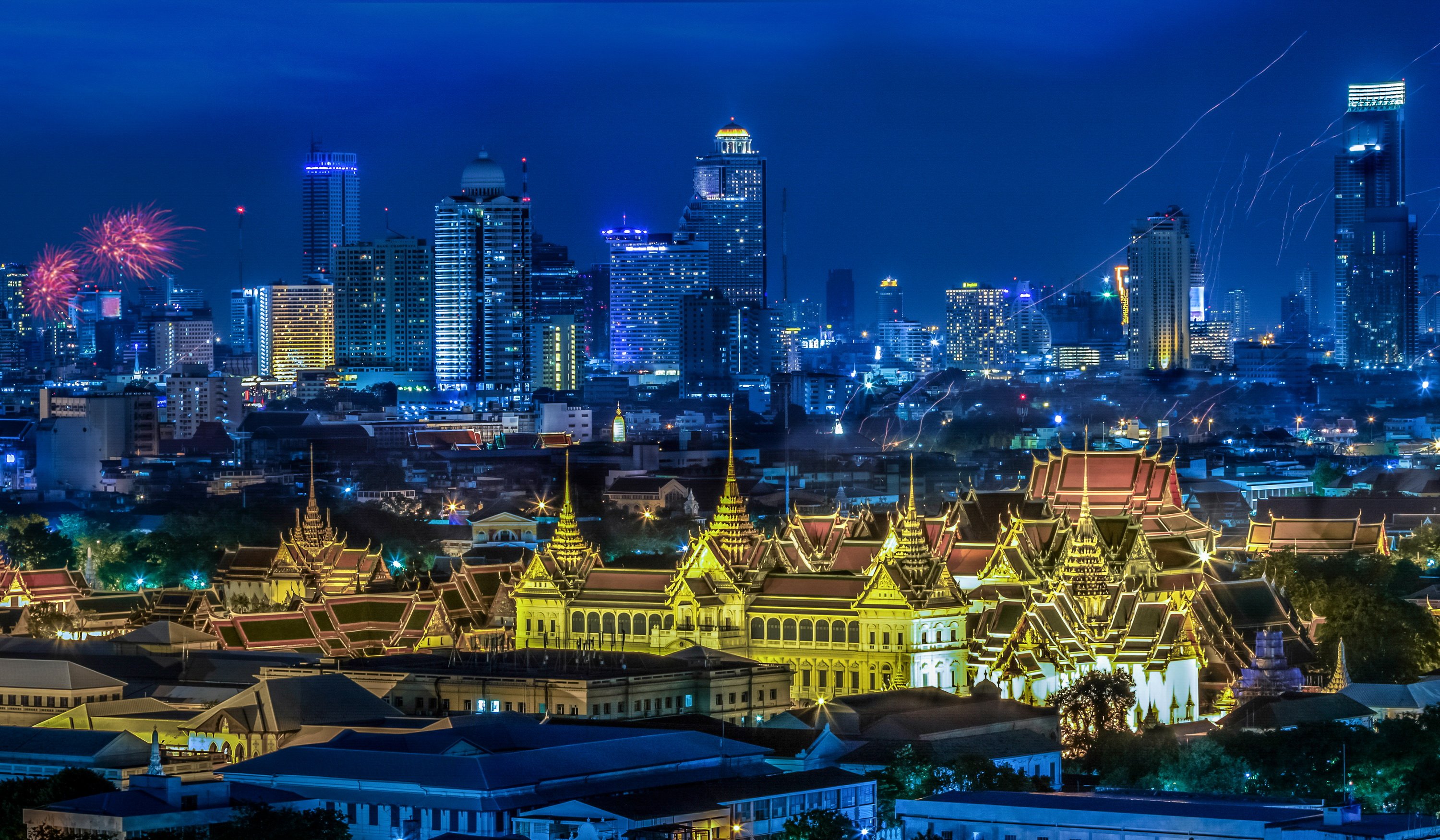 thailand, Skyscrapers, Bangkok, Megapolis, Night, Cities Wallpaper