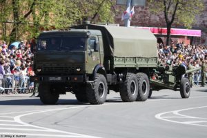 2014, Victory, Day, Parade in nizhny novgorod, Russia, Military, Russian, Army, Red star, Truck, Kamaz 43114, With, 100mm, Gun, Mt 12r, 4000×2667
