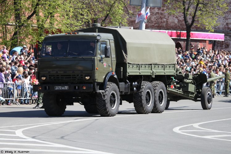 2014, Victory, Day, Parade in nizhny novgorod, Russia, Military, Russian, Army, Red star, Truck, Kamaz 43114, With, 100mm, Gun, Mt 12r, 4000×2667 HD Wallpaper Desktop Background