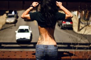 mood, Tattoo, Fetish, Boobs, Cleavage, Nude, Women, Model, Brunettes, Sexy, Babes, Bridges, Cars, Traffic, Roads