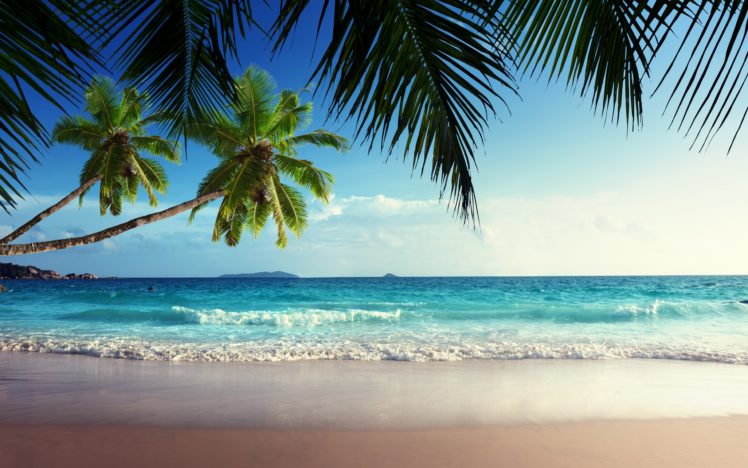 emerald, Sea, Paradise, Sunshine, Beach, Sky, Tropical, Blue, Coast HD Wallpaper Desktop Background