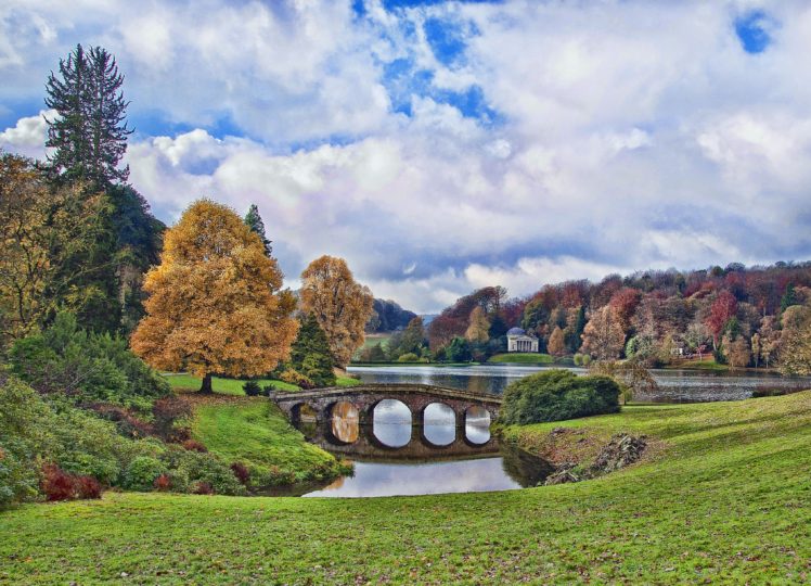 stourhead, Wiltshire, England, Autumn, Lake, River HD Wallpaper Desktop Background