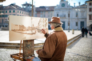 painting, Drawing, Artist, Canvas, Buildings, Men, Males, Architecture