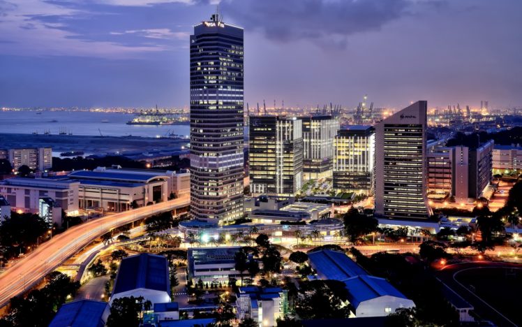 singapore, Architecture, Buildings, Skyscrapers, Roads, Bridges HD Wallpaper Desktop Background
