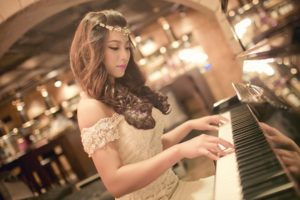 girl, Asian, Piano, Music