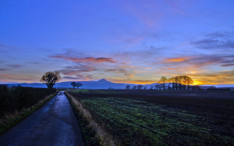 nature, Landscapes, Fields, Sky, Clouds, Sunset, Sunrise HD Wallpaper Desktop Background