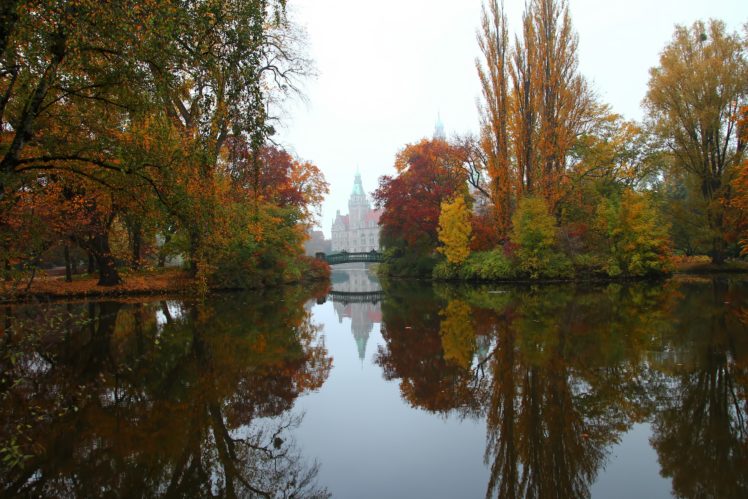 water, Reflection, Landscape, River, Trees, Autumn HD Wallpaper Desktop Background