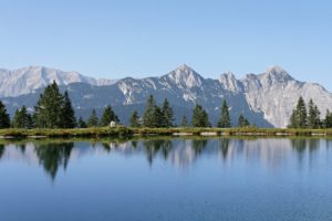 austria, Seefeld, Mountains, Lake, Sky