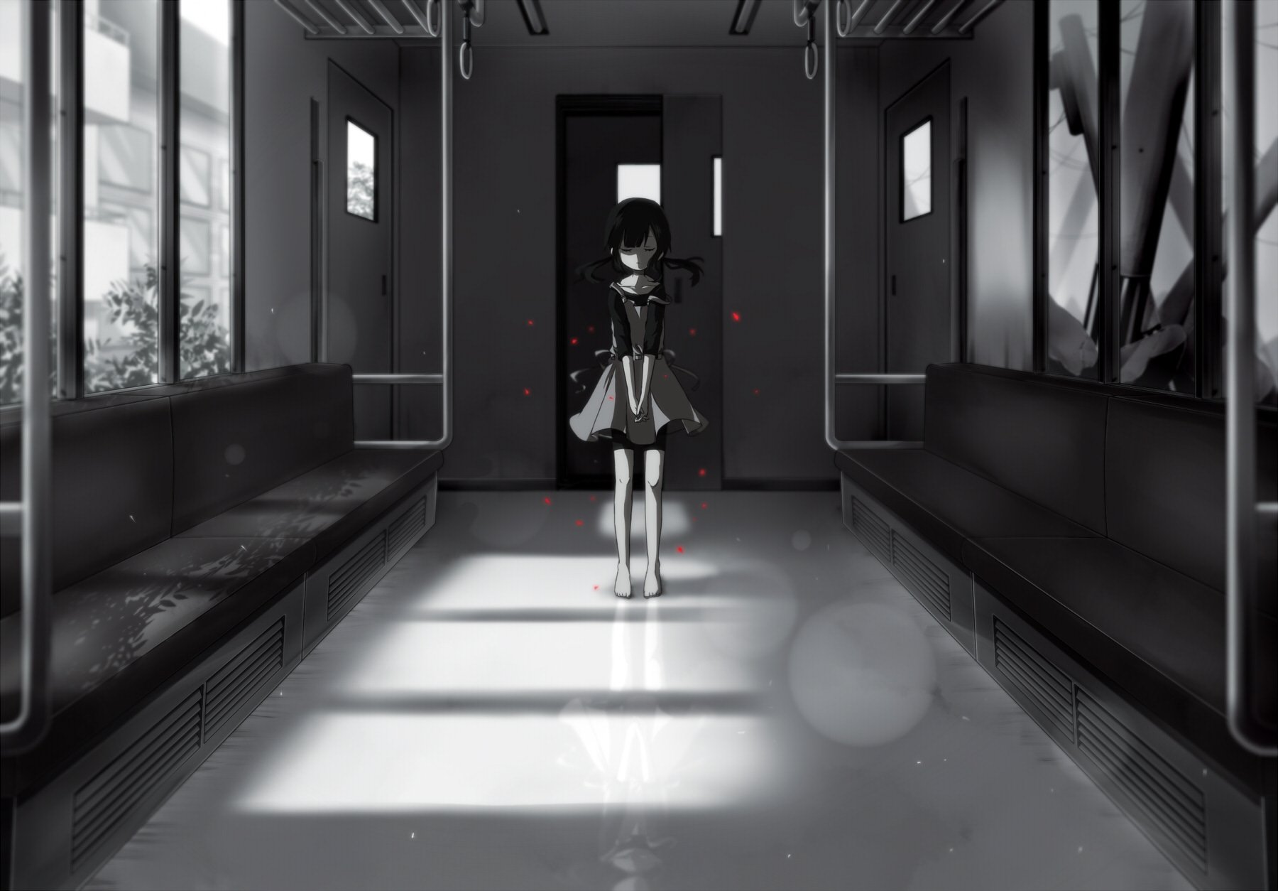 asahina, Hiyori, Kagerou, Project, Monochrome, Tonari,  z7x8c9 , Train Wallpaper