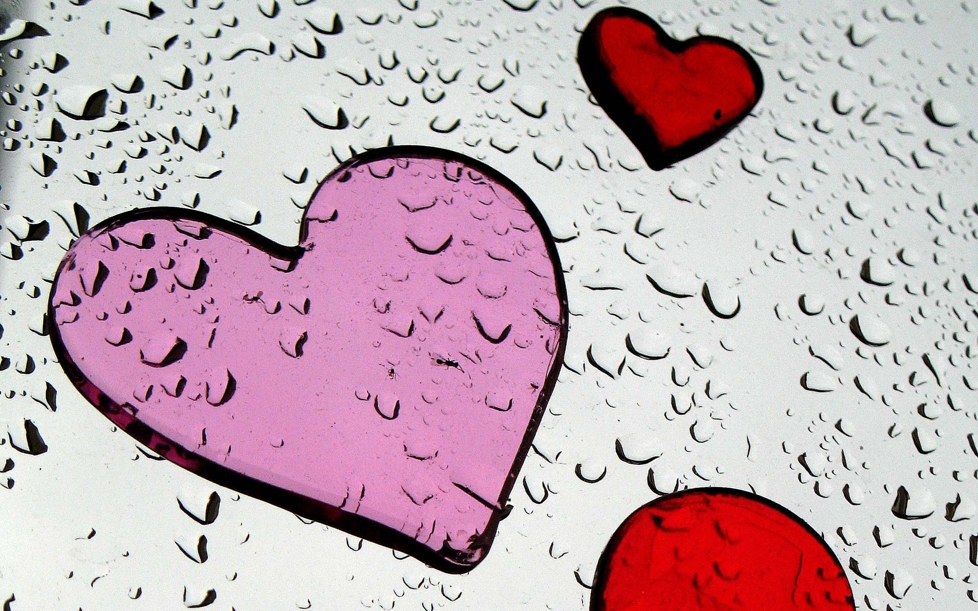 drops, Heart, Love Wallpaper