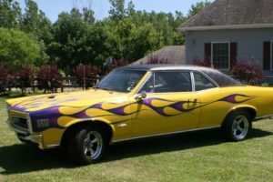 1966, Yellow, Flamed, Pontiac, Lemans