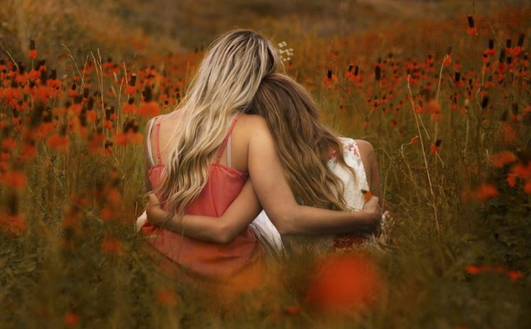 portrait, In, Orange, Flowers, Field, Girl, Mood HD Wallpaper Desktop Background