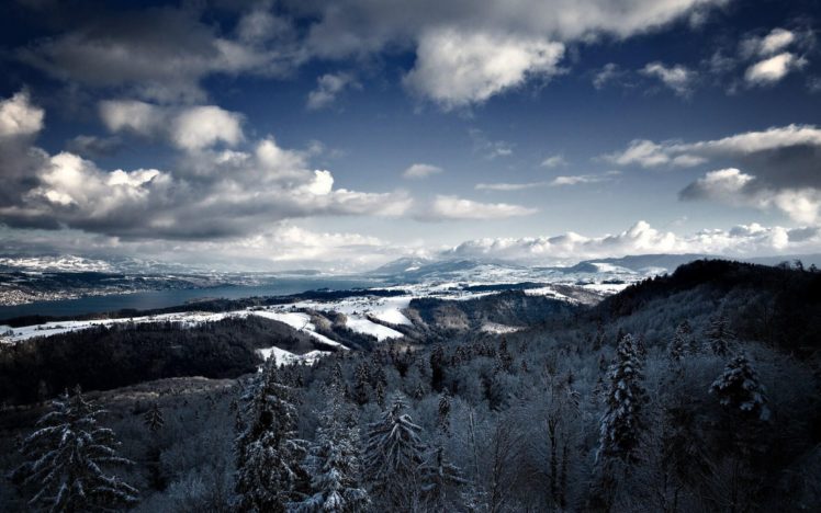 winter, Mountain, View HD Wallpaper Desktop Background