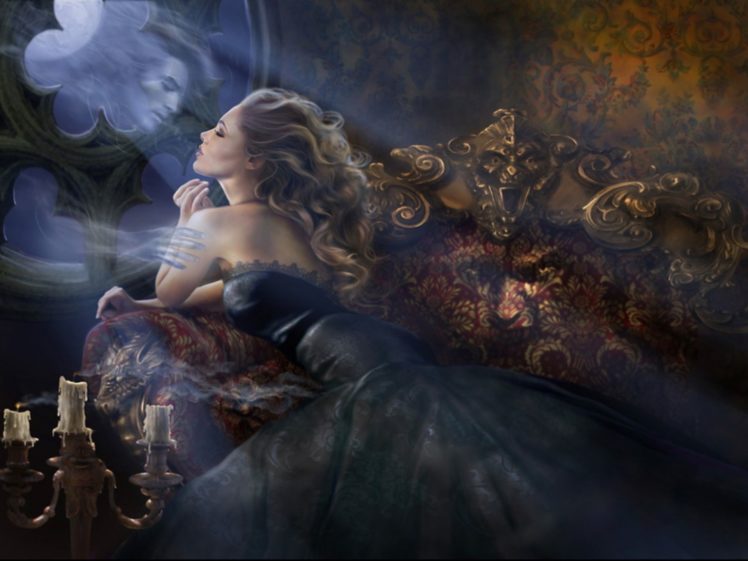 love, Romance, Ghost, Mirror, Sad, Sorrow, Women, Blondes, Art, Fantasy HD Wallpaper Desktop Background