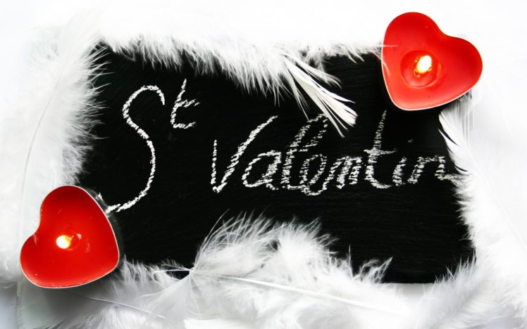 valentineand039s, Day, Candle, Light, Heart, Feathers HD Wallpaper Desktop Background