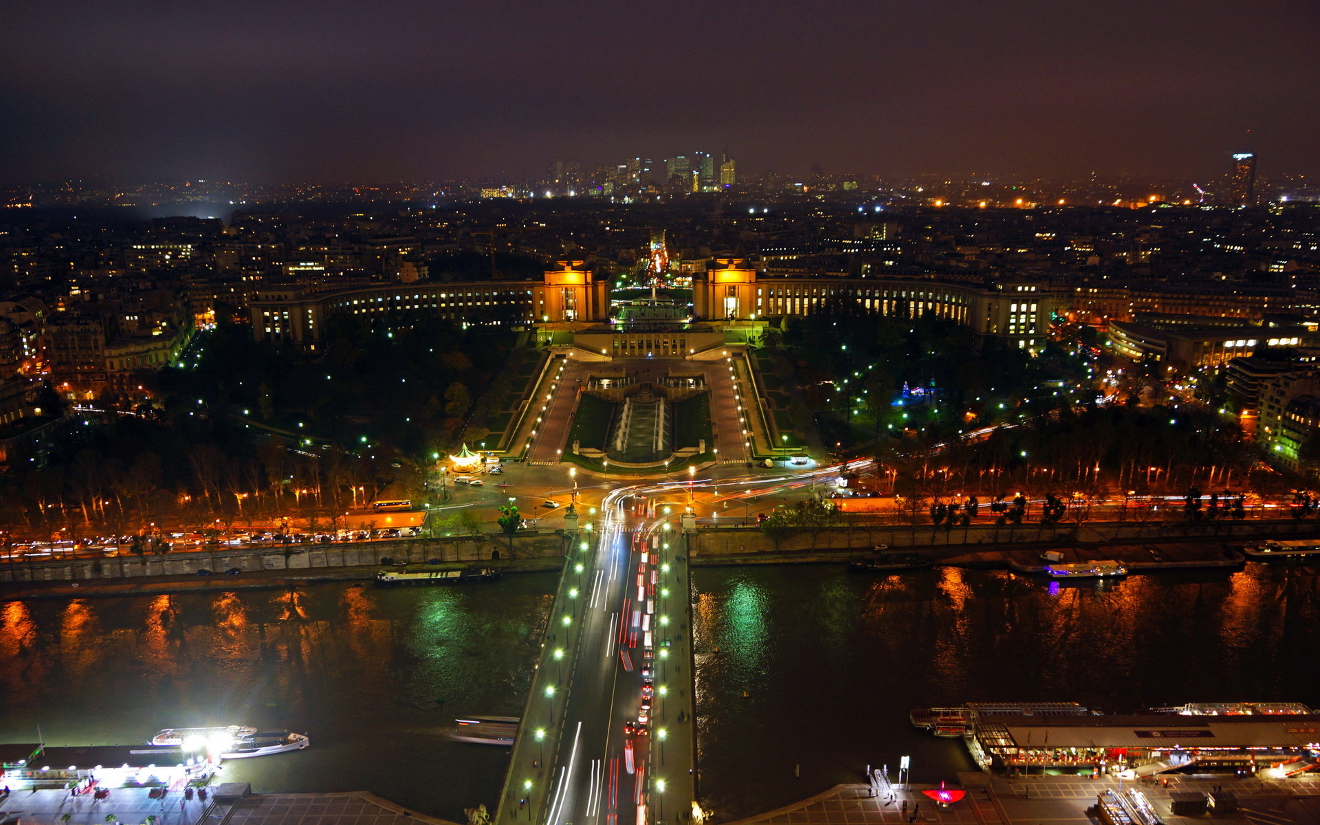 france, Paris, Night, Lights, Rivers, Boats, Cities, Architecture, Buildings, Cityscape, Skyline Wallpaper