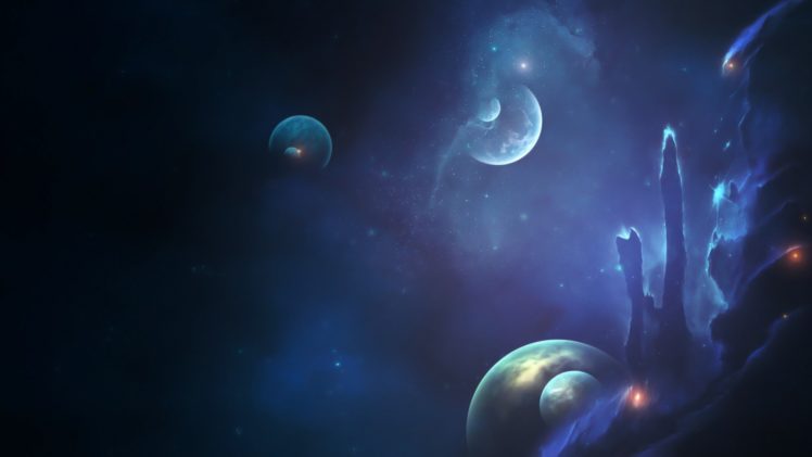 space, Sci fi, Art, Cg, Digital, Outer, Nebula, Stars, Planets HD Wallpaper Desktop Background