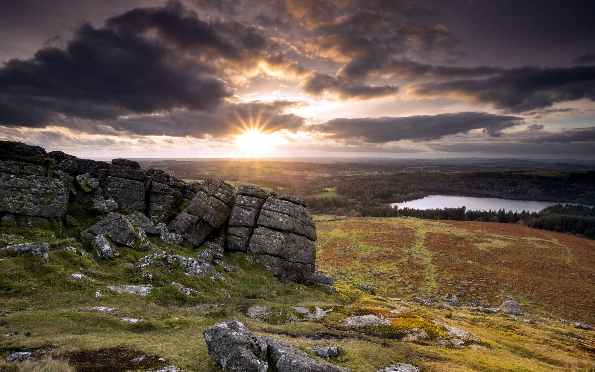 nature, Landscapes, Meadow, Fields, Mountains, Sky, Clouds, Sunset, Sunrise, Lakes Wallpaper