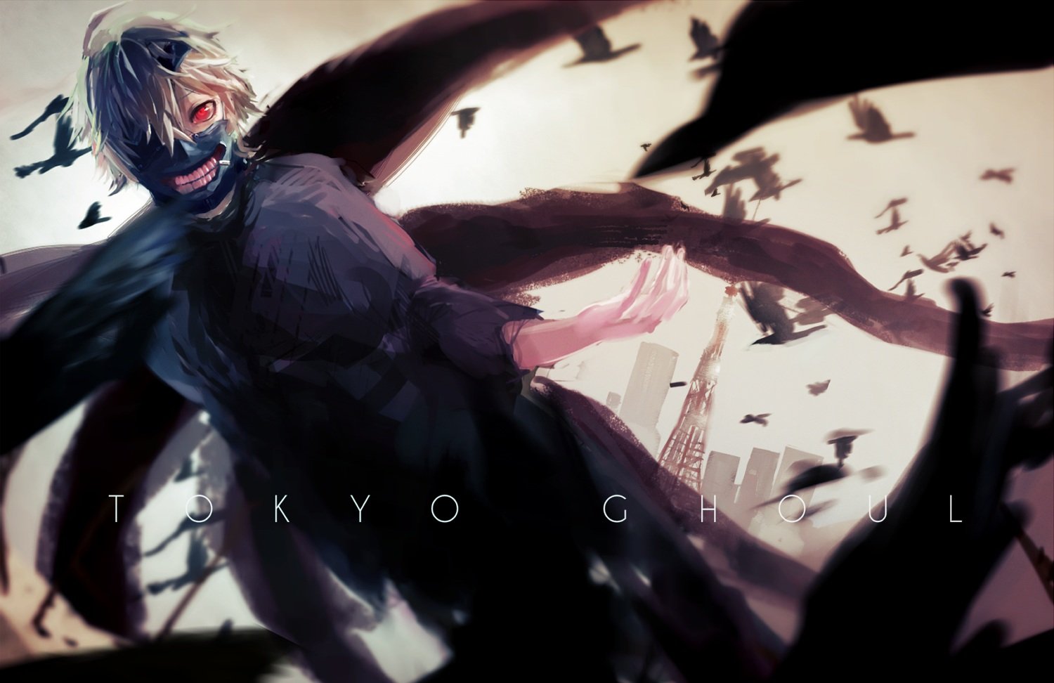 hassan,  sink916 , Kaneki, Ken, Mask, Red, Eyes, Tokyo, Ghoul Wallpaper