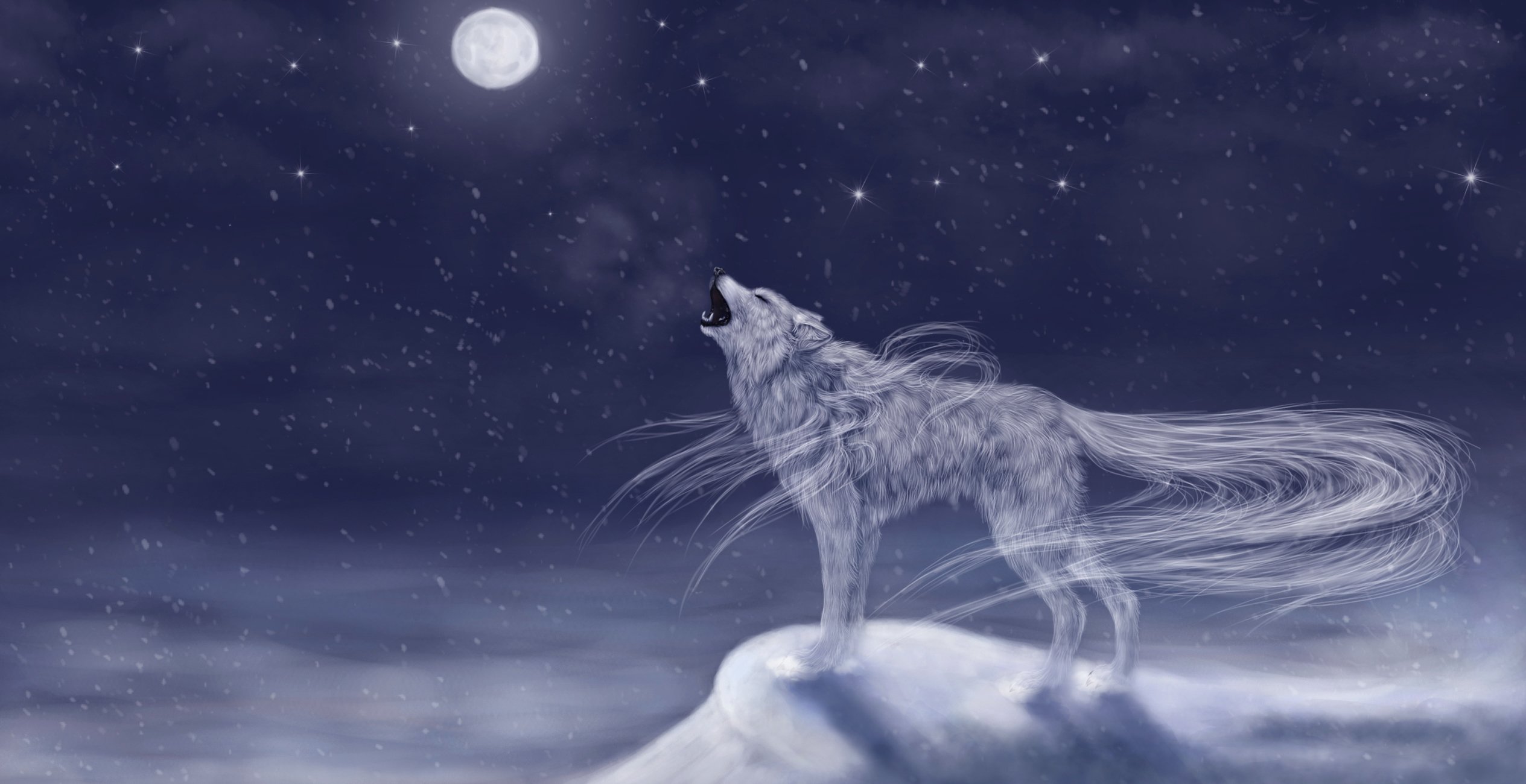 magical, Animals, Wolves, Moon, Fantasy, Wolf, Dream, Mood Wallpaper
