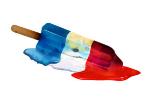popsicle, Vector, Art, Color, Red, White, Blue, Summer, Melt, Stick, Liquid, Food, Sweets