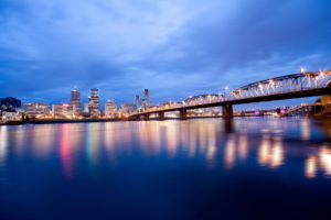 united, States, Oregon, Portland, World, Places, Rivers, Night, Lights, Reflection, Sky, Clouds, Cities, Buildings, Skyscrapers, Bridges