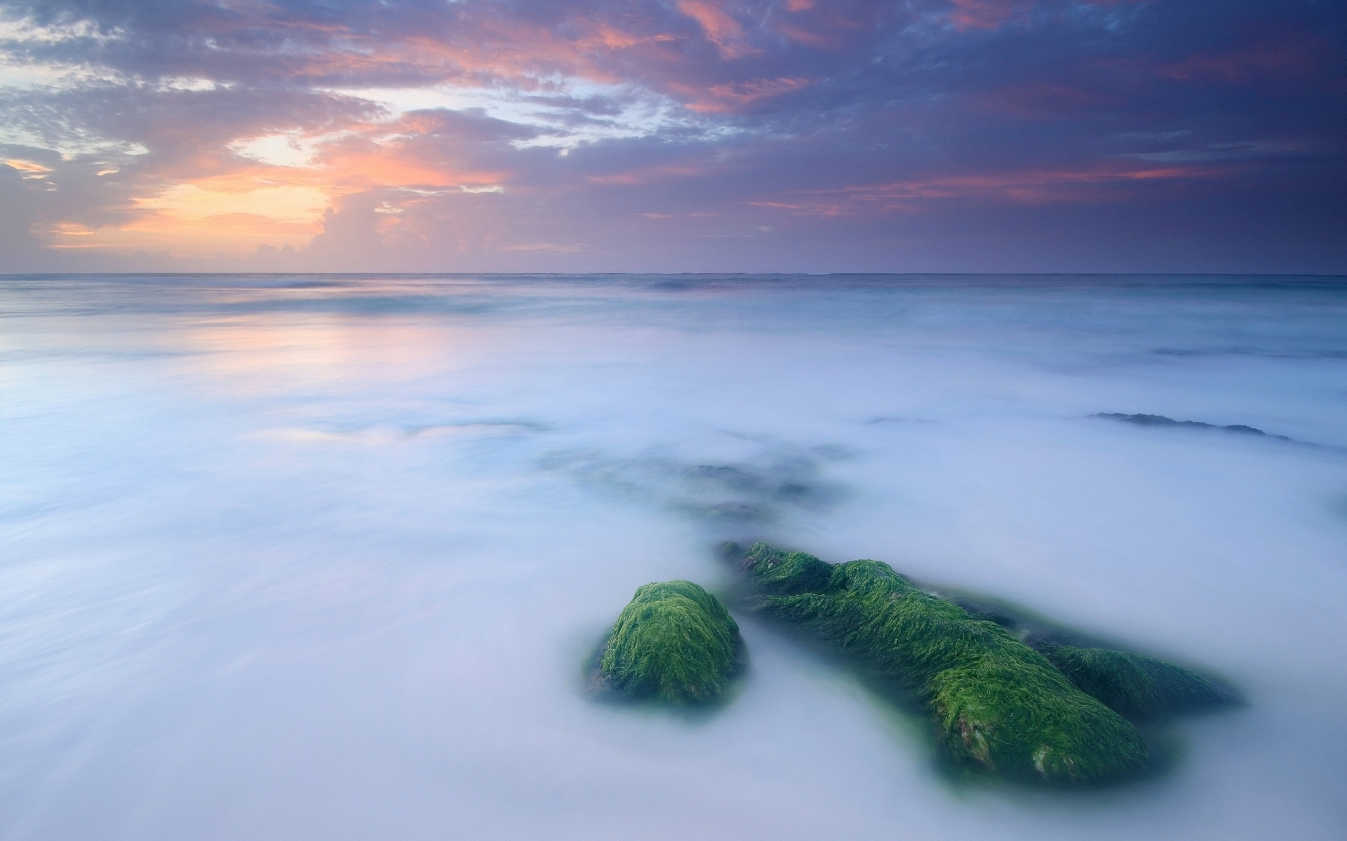 view, Scenic, Timelapse, Ocean, Sea, Rocks, Stone, Sky, Clouds, Sunset, Sunrise Wallpaper