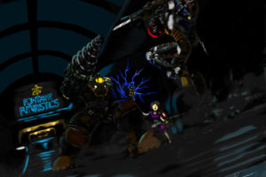 bioshock, Big, Daddy, Electricity, Big, Sister, Little, Sister, Drawing, Fight