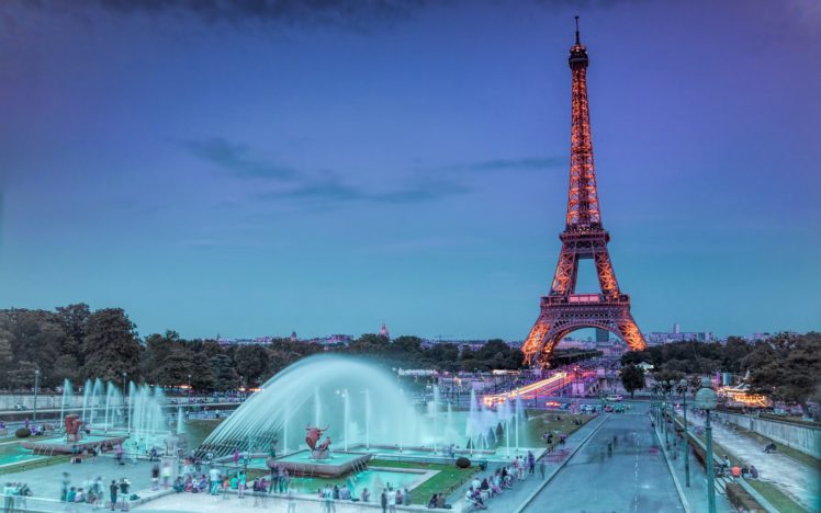 eiffel, Towertower, Paris, Fountain HD Wallpaper Desktop Background