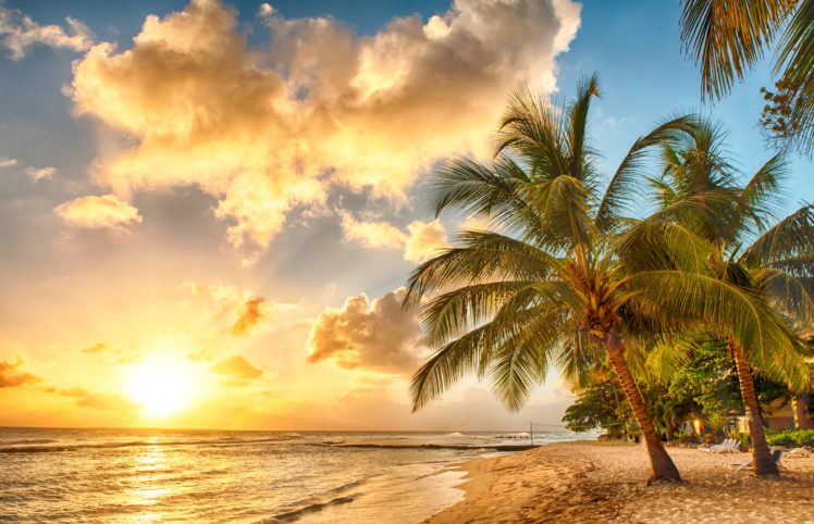 tropics, Coast, Sky, Sunrises, And, Sunsets, Palma, Clouds, Sand, Nature HD Wallpaper Desktop Background