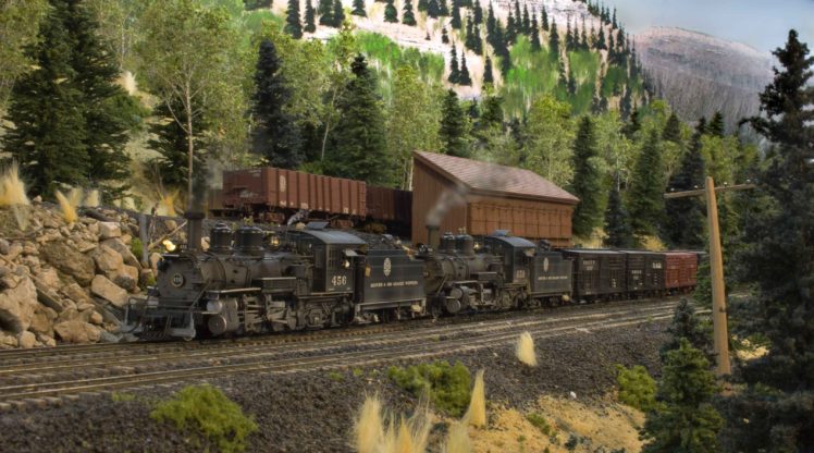 model train, Train, Toy, Model, Railroad, Minature, Trains, Tracks HD Wallpaper Desktop Background