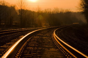railway, Railroad, Tracks, Mood, Landscapes, Sunset, Sunrise, Sky, Reflection